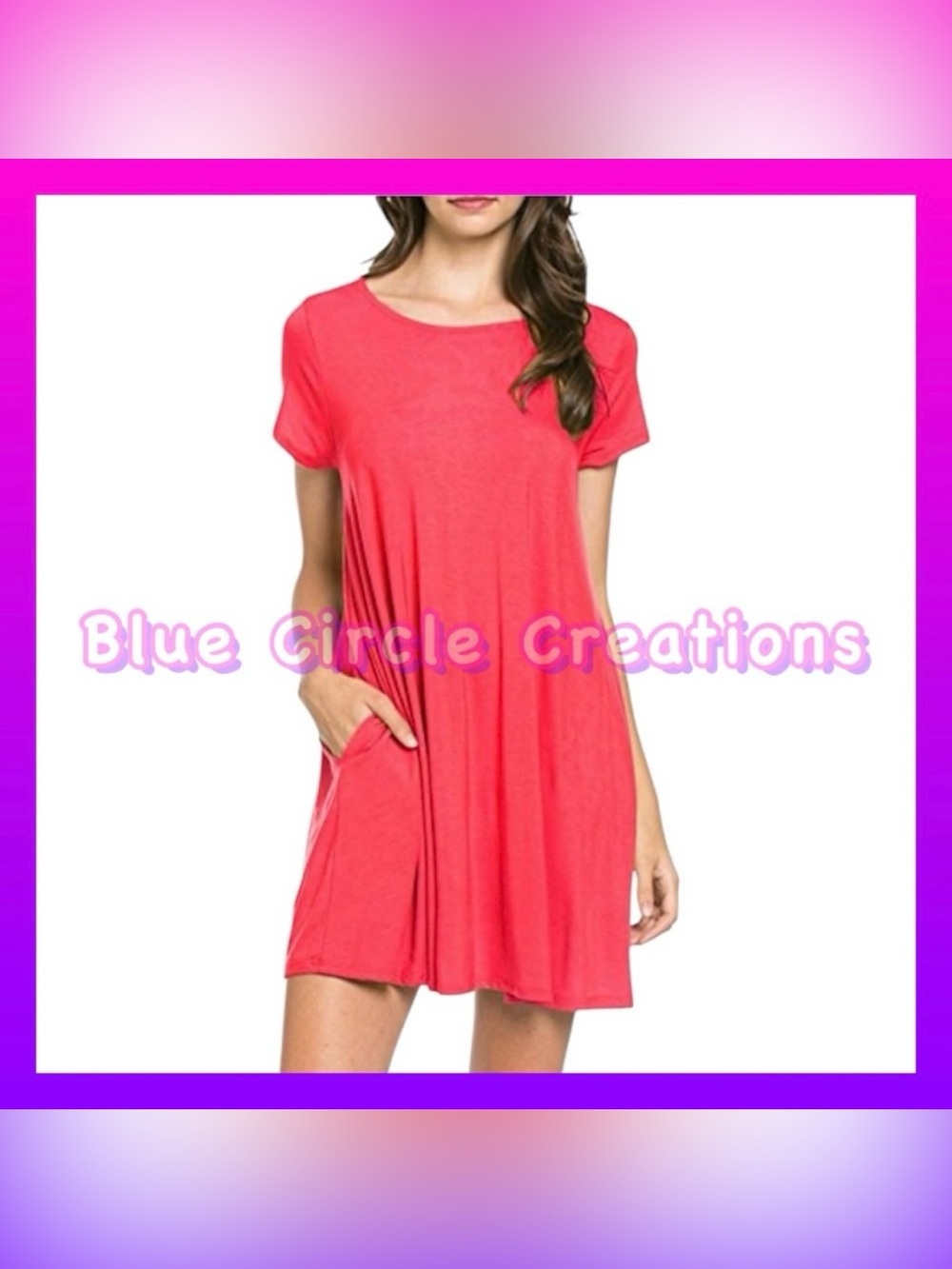 Mittoshop Coral T-Shirt Dress Short Sleeves with Pockets NWT Size XL